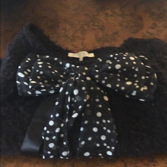 Blu Pony Vintage black boucle sweater with bow 10 - Picture 6 of 7